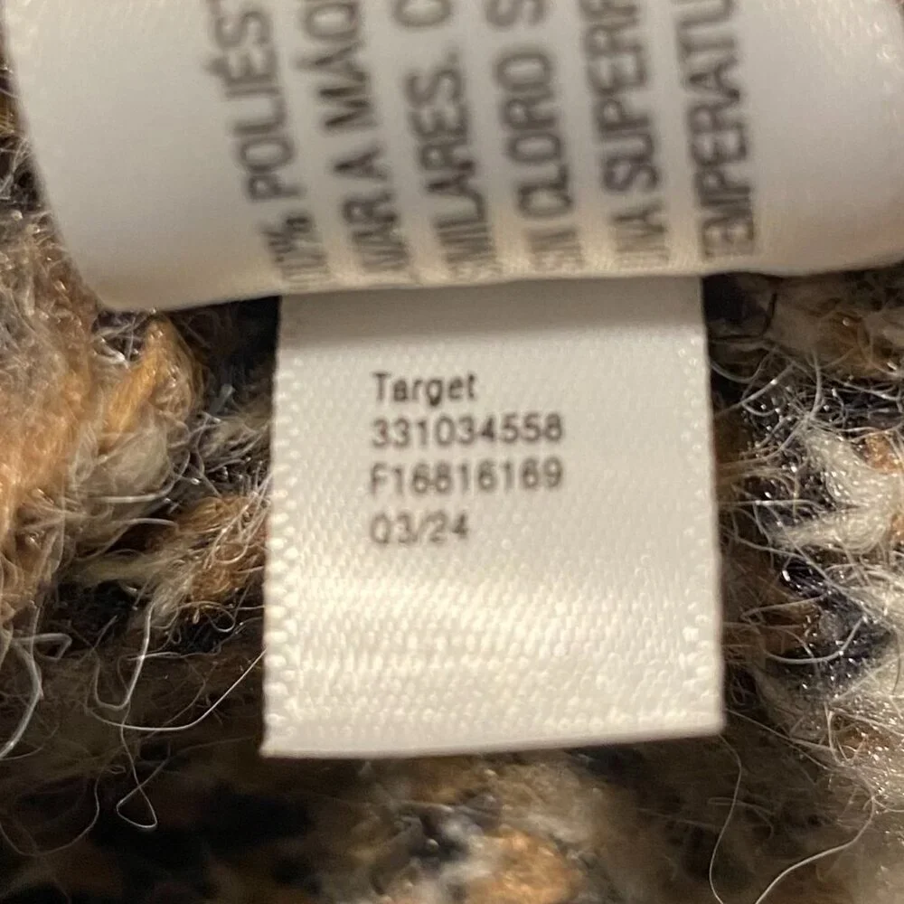 Wild Fable Fuzzy Leopard Print Sweater Size XXL